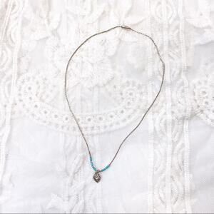 Necklace Silver Dainty Heart Beaded Cute